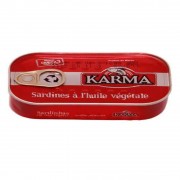 Sardines à l'huile végétale - Karma - Carton de 50 boîtes x 125 g